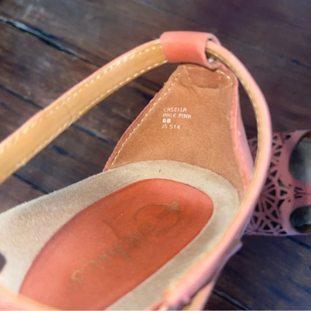 Earthies Pink Wedge Peep-Toe Sandals